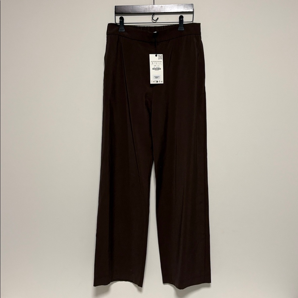 Zara brown flowy pant sz s small new